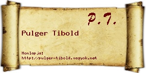 Pulger Tibold névjegykártya